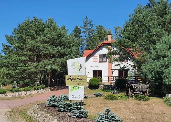 Agro Breza dom z kominkiem 80 metrów od jeziora - sauna, balia ogrodowa