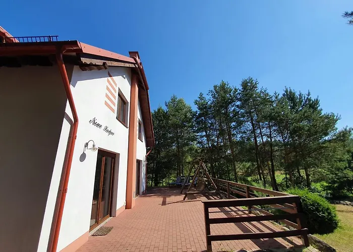 Agro Breza dom z kominkiem 80 metrów od jeziora - sauna, balia ogrodowa
