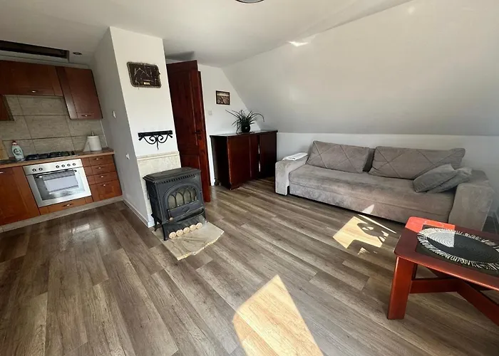 Leba - Apartament z tarasem przy kanale portowym - widok na statki